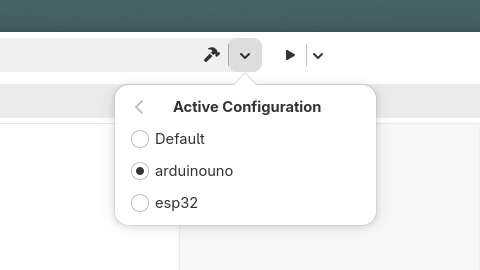 Arduino profiles selection menu