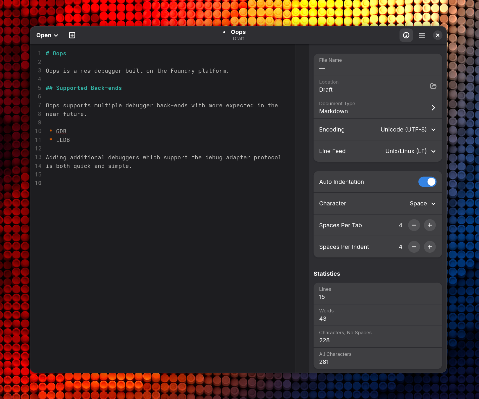 Text Editor Application Interface