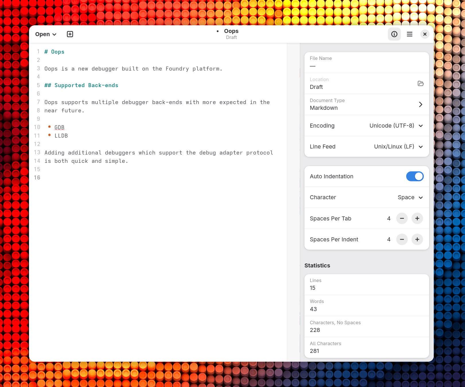 Text Editor Application Interface